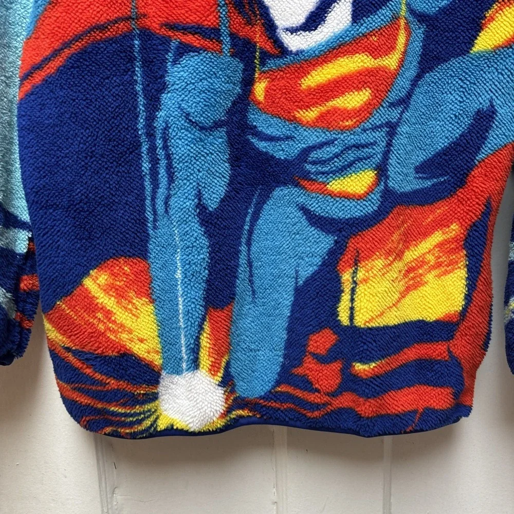 NEW DC SUPERMAN/BOYS CHARACTER SHERPA QUARTER ZIP - Large 10/12 w/ Tags